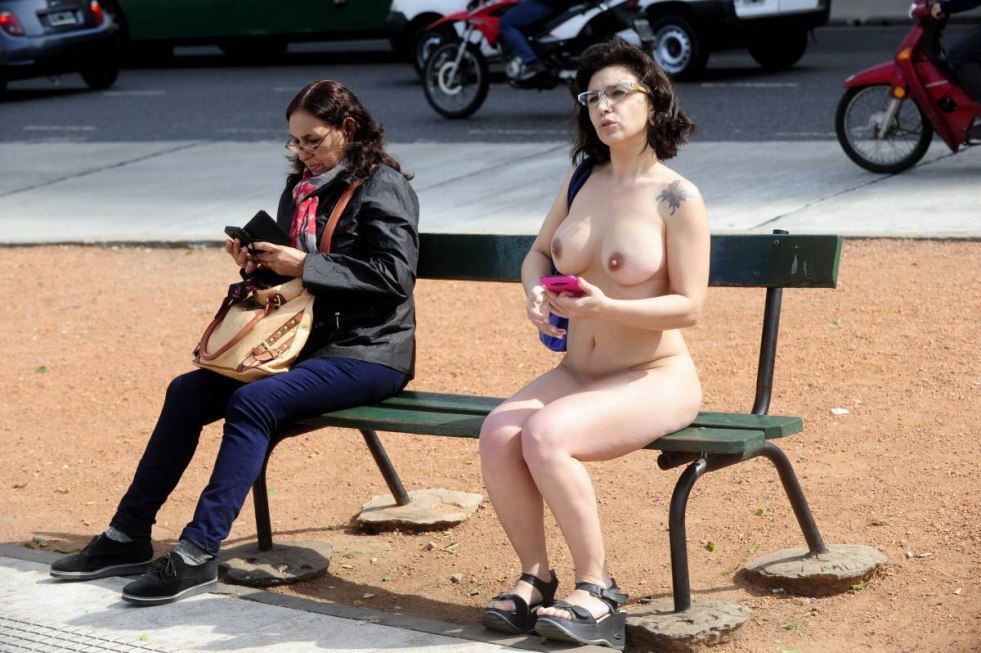 Naked protest public