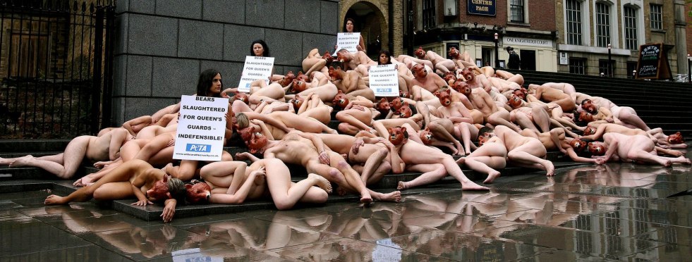 Naked women protest
