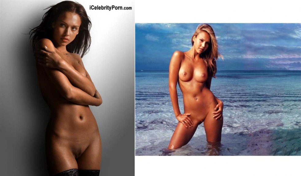 Naked Jessica Alba without panties