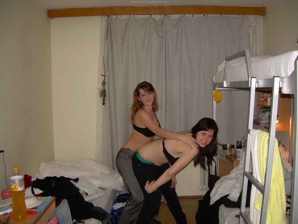 Naked girls in a hostel