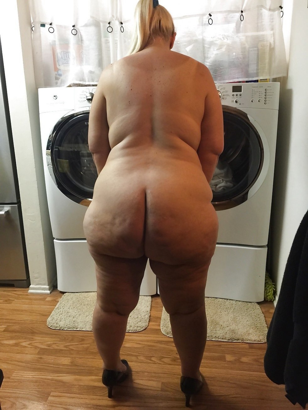 Large cellulite ass