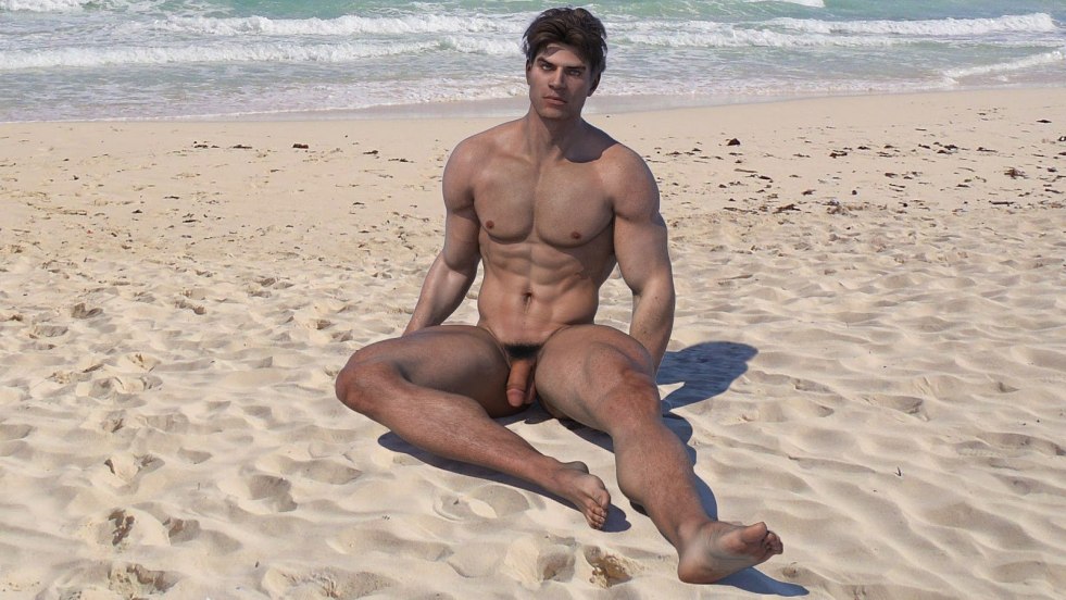 Men without panties on the beach