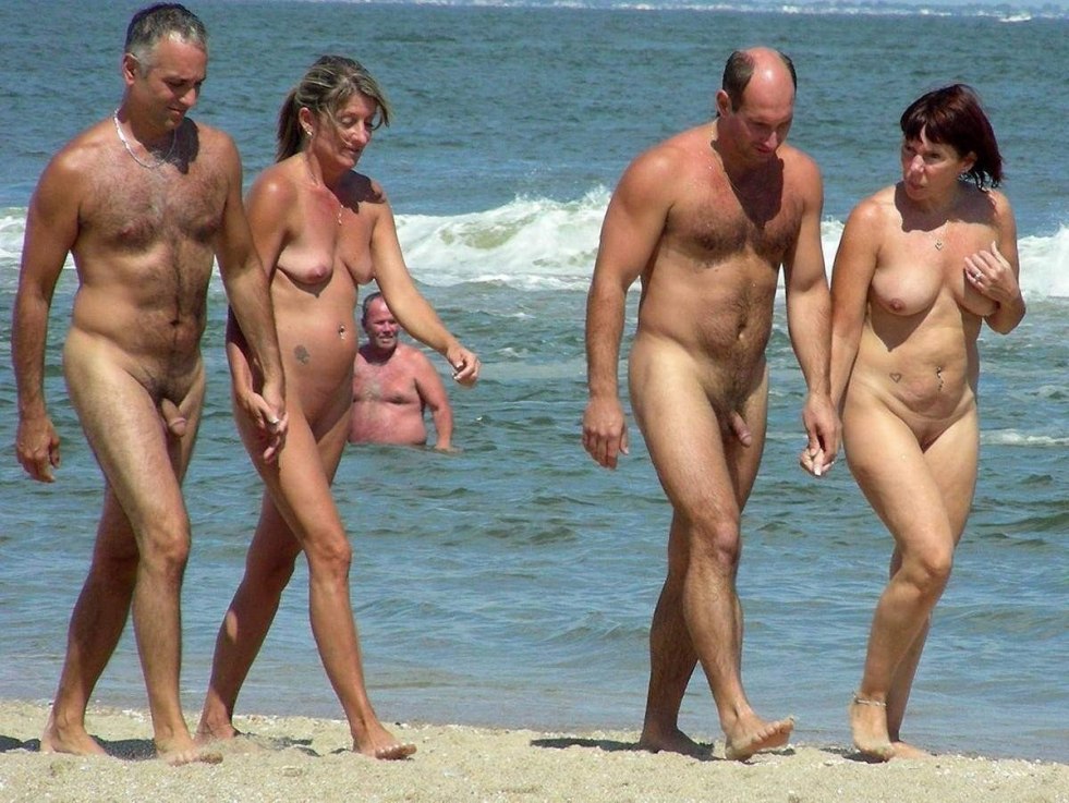 Nudy beach Naked family