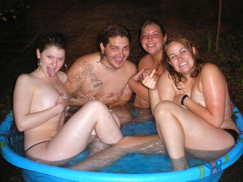 Topless girls on the public beach