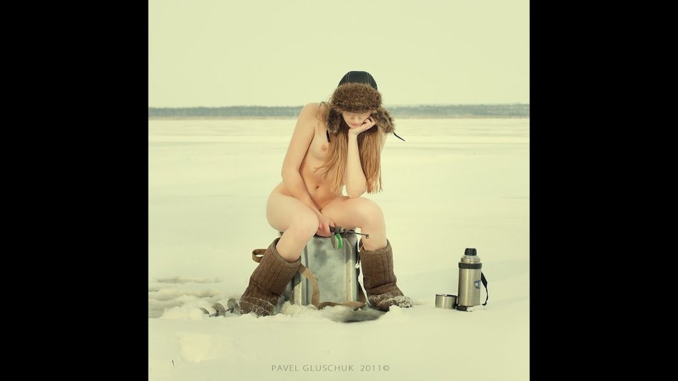 Naked woman from snow