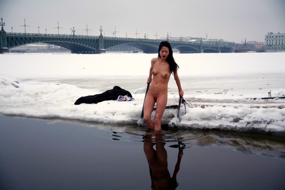 Naked swimming in the hole