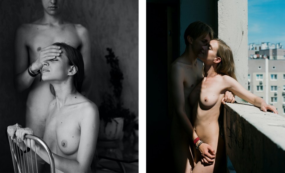 Erotic couple in nature