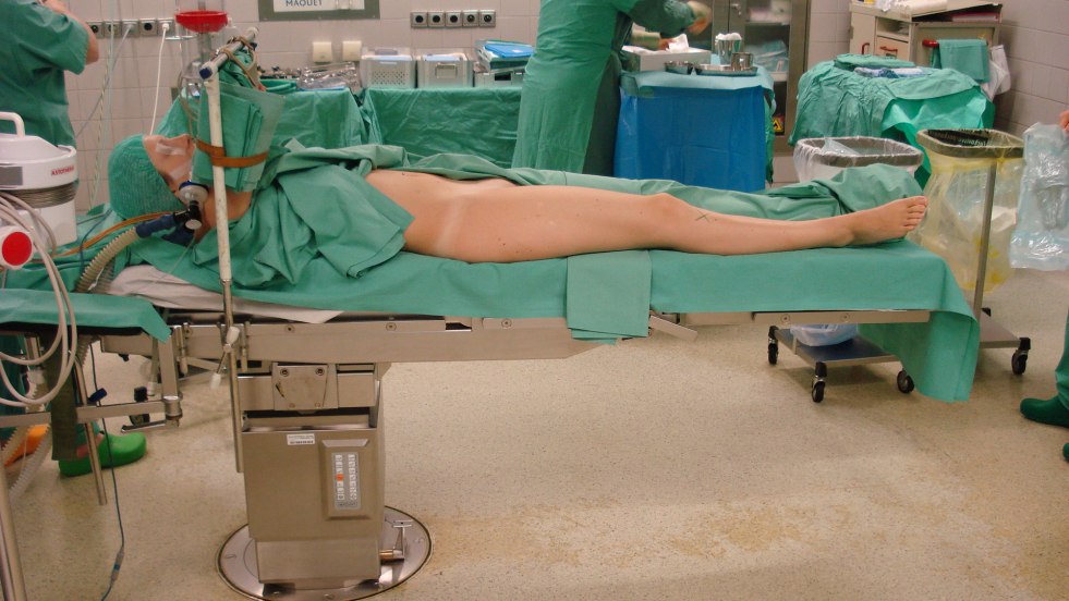 Woman on an operating table