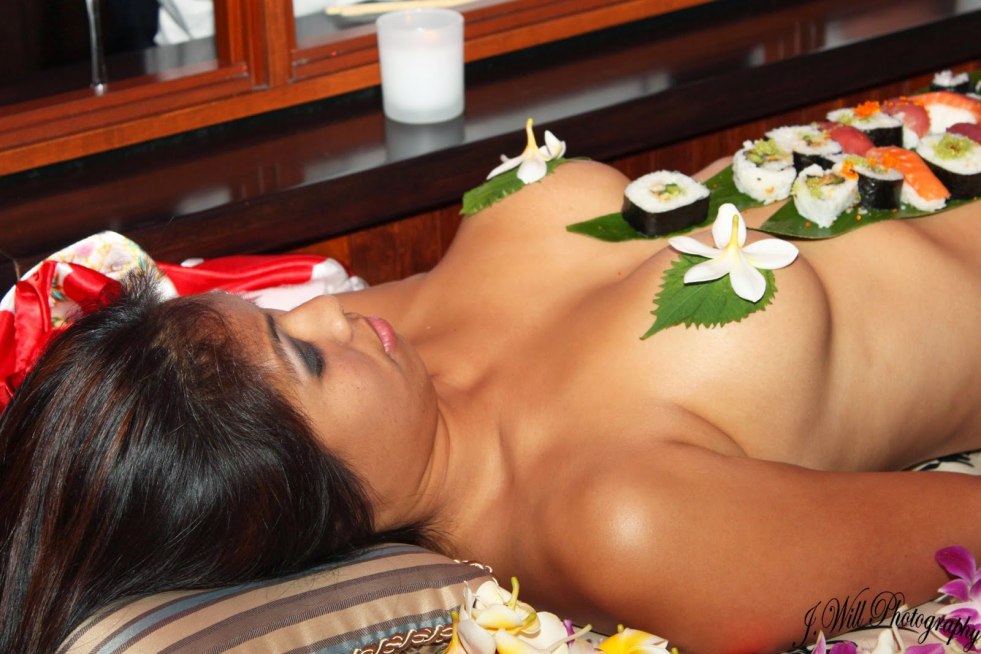 Sushi with naked virgin