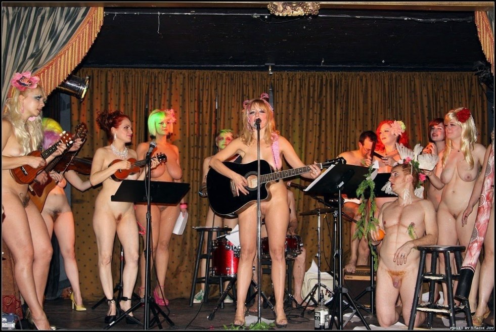 Girls undress on stage