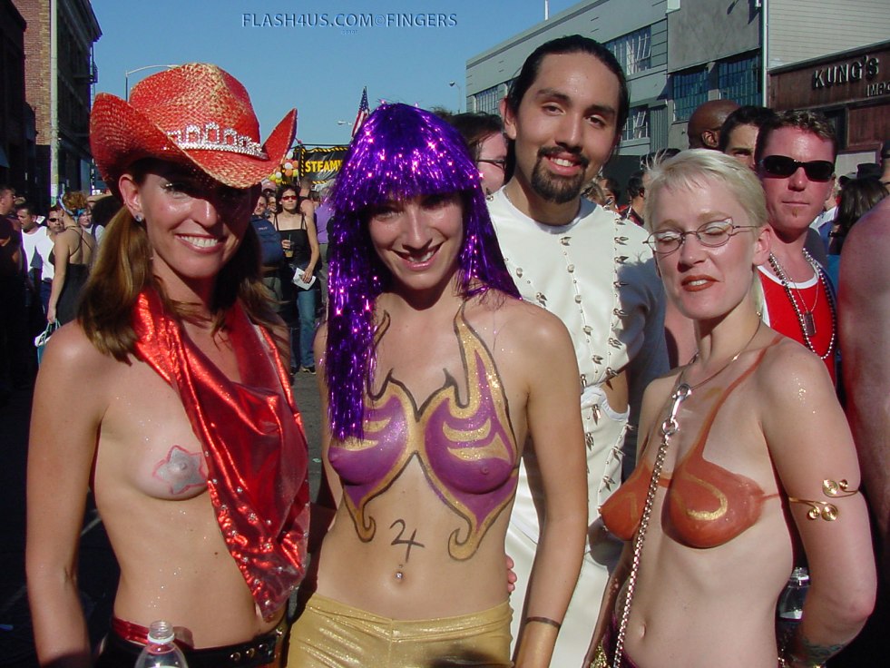 Naked boobs on the rock festival