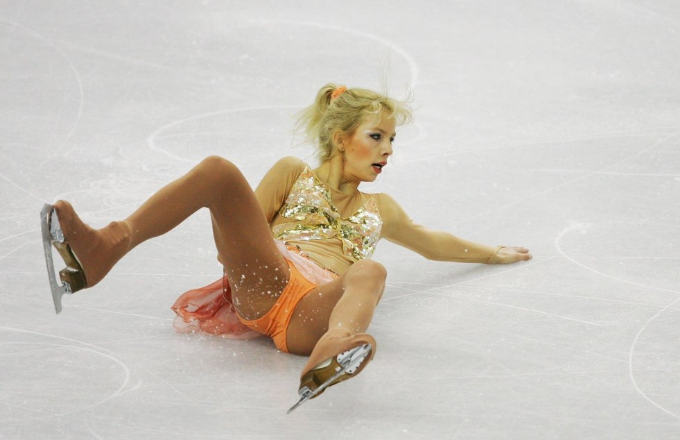 Naked gymnasts close-up