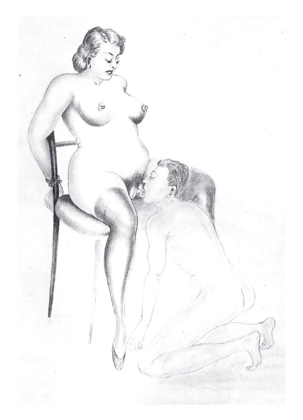 Drawn naked old women