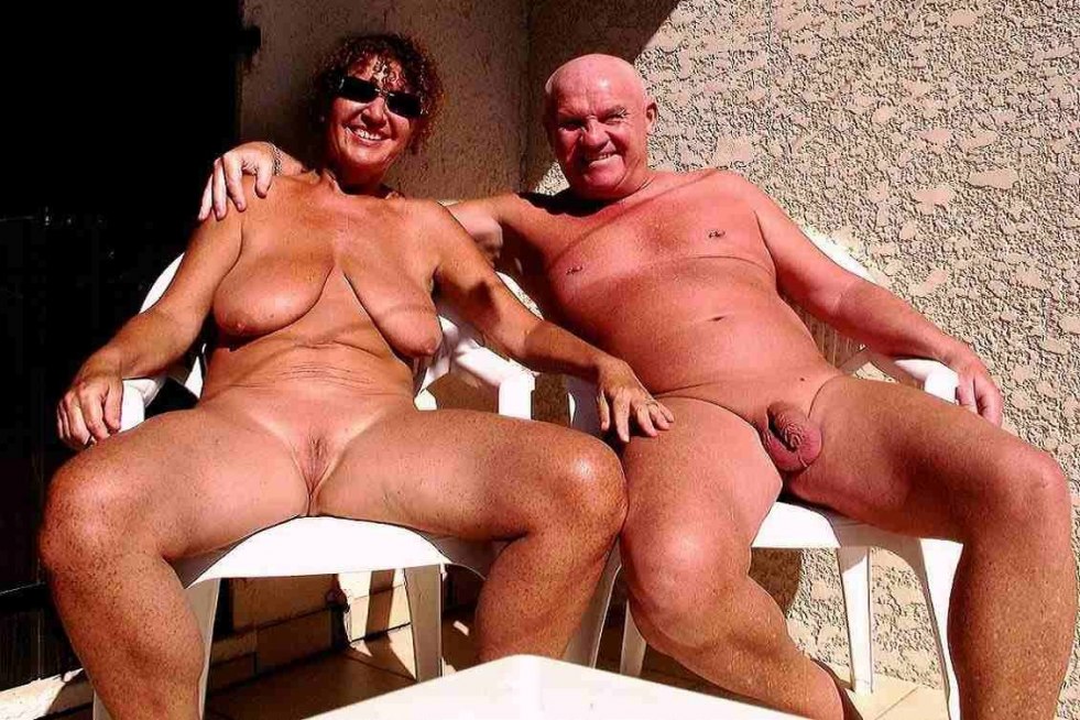 Mature nudist with young