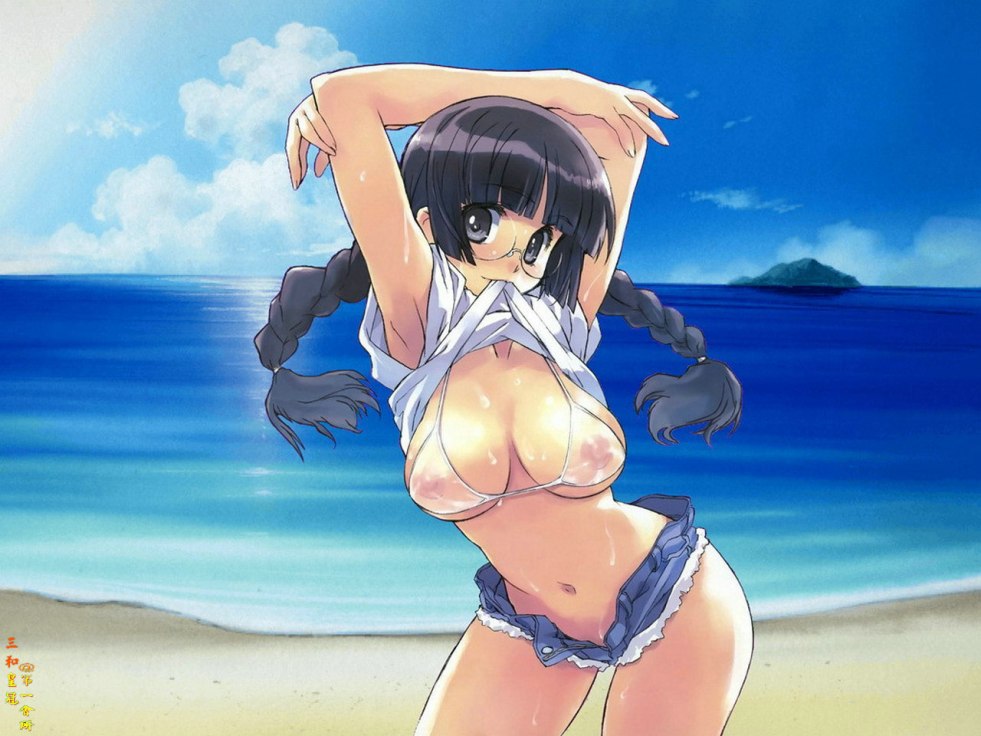 Anime Hentai in swimsuits on the beach
