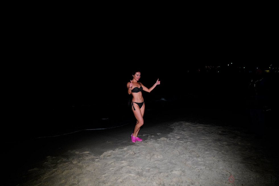 Stock Foto Bathing on baptism girls