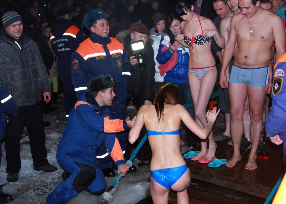 Drunk in a bathing suit