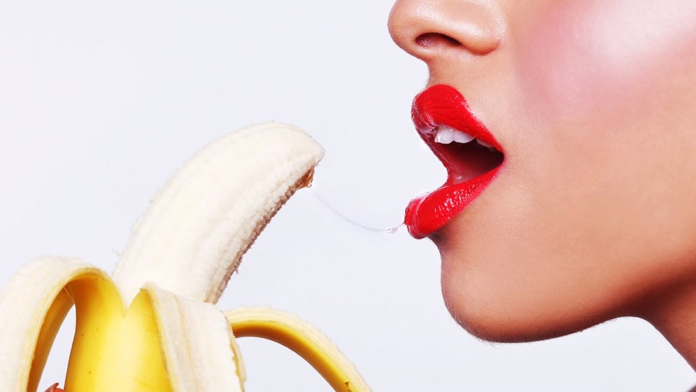 Photo session with banana