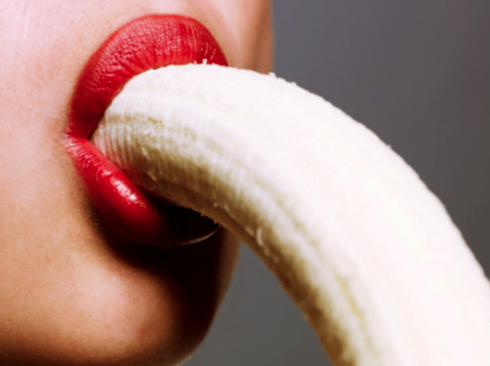Lips and banana