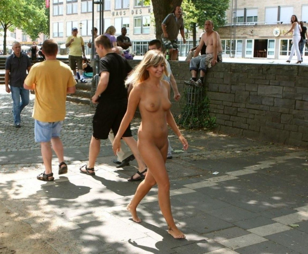 Girl, nude in public places