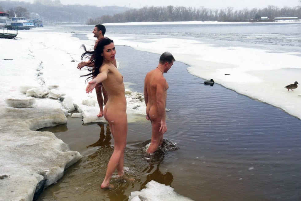 Swimming in a hole naked