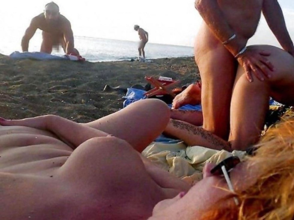Naked women on a nudist beach
