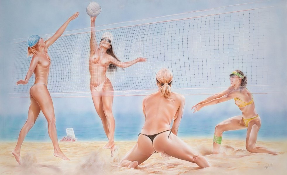 Beautiful priests of volleyball player naked