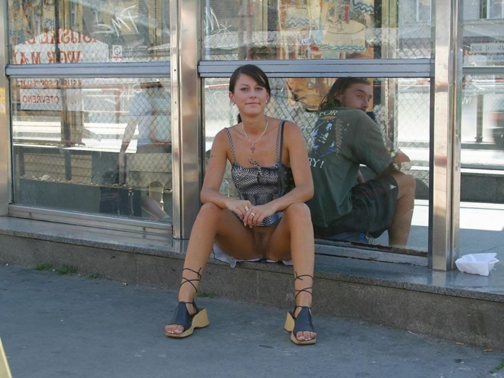 Showed pussy in a public place