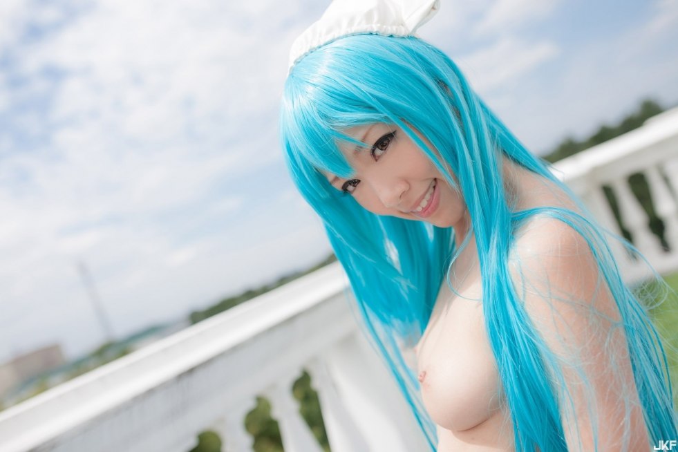 Pornstar with blue hair