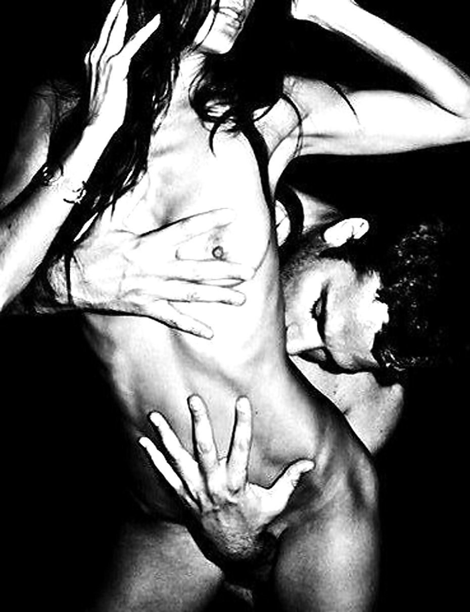 Passionate erotic kiss