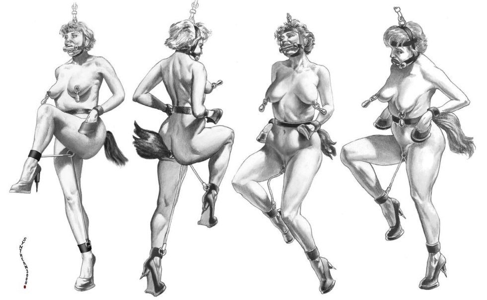 Bdsm drawings of a girl pony