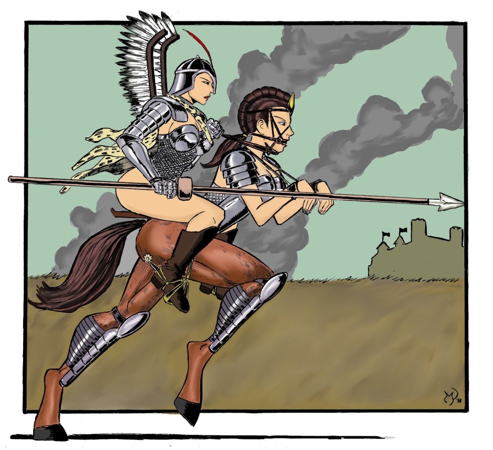 Pony-blanching girls drawings