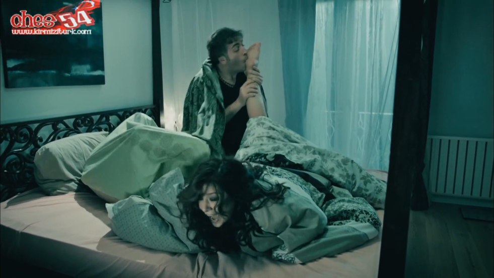 Actress Nurgul Eshilchai with blond hair