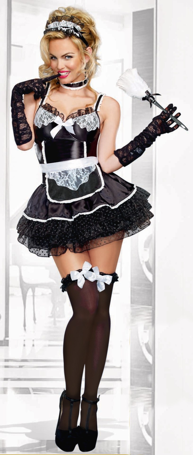Girls in maid costumes aesthetics