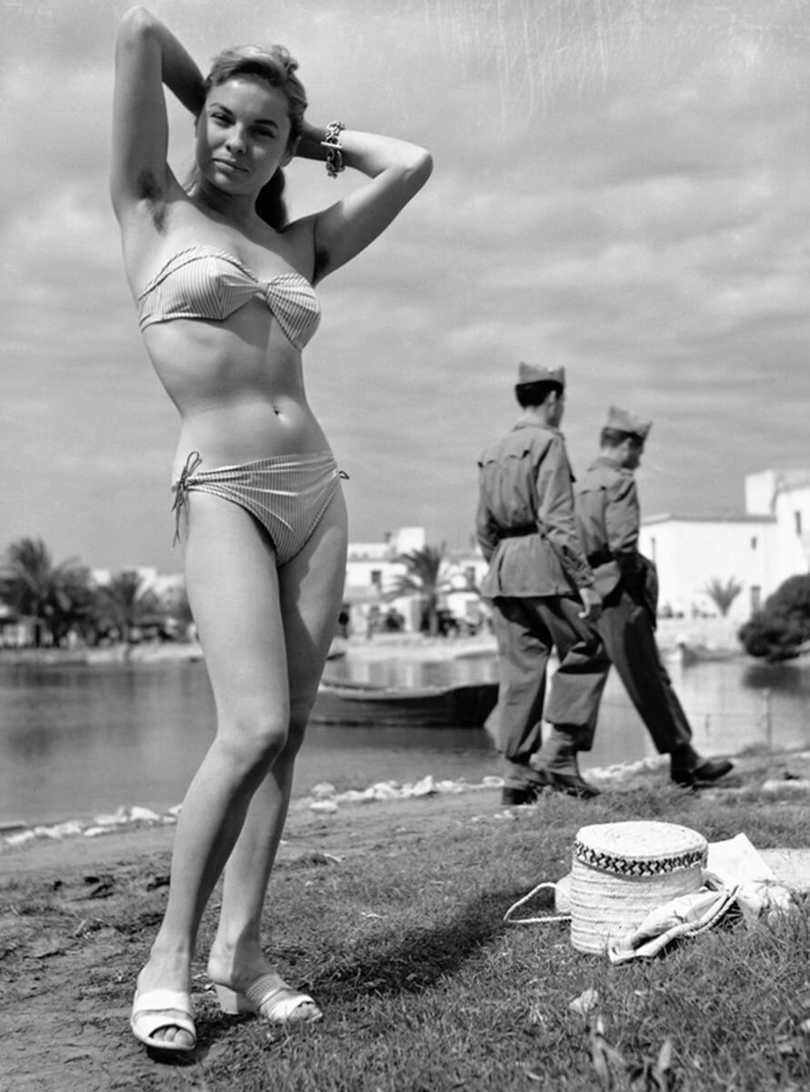 Women in retro swimsuits