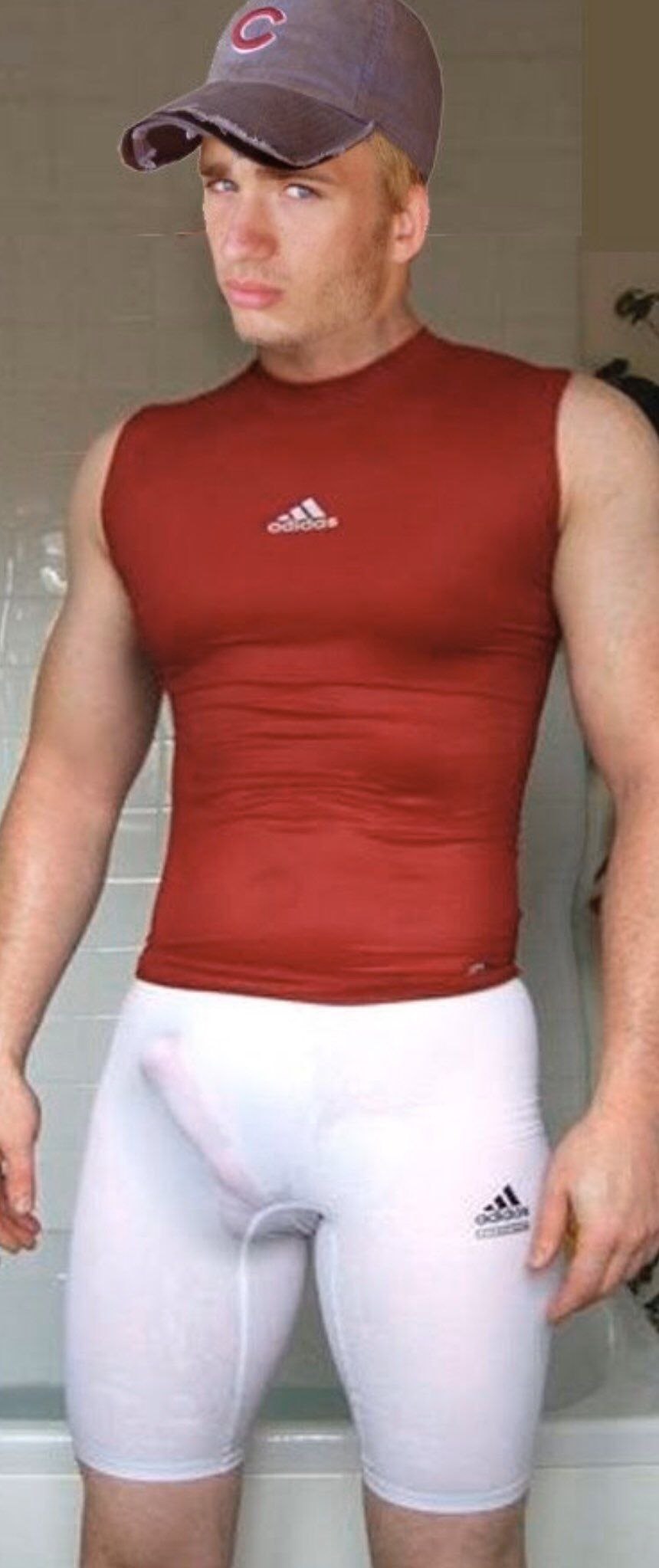 Big dick from under short