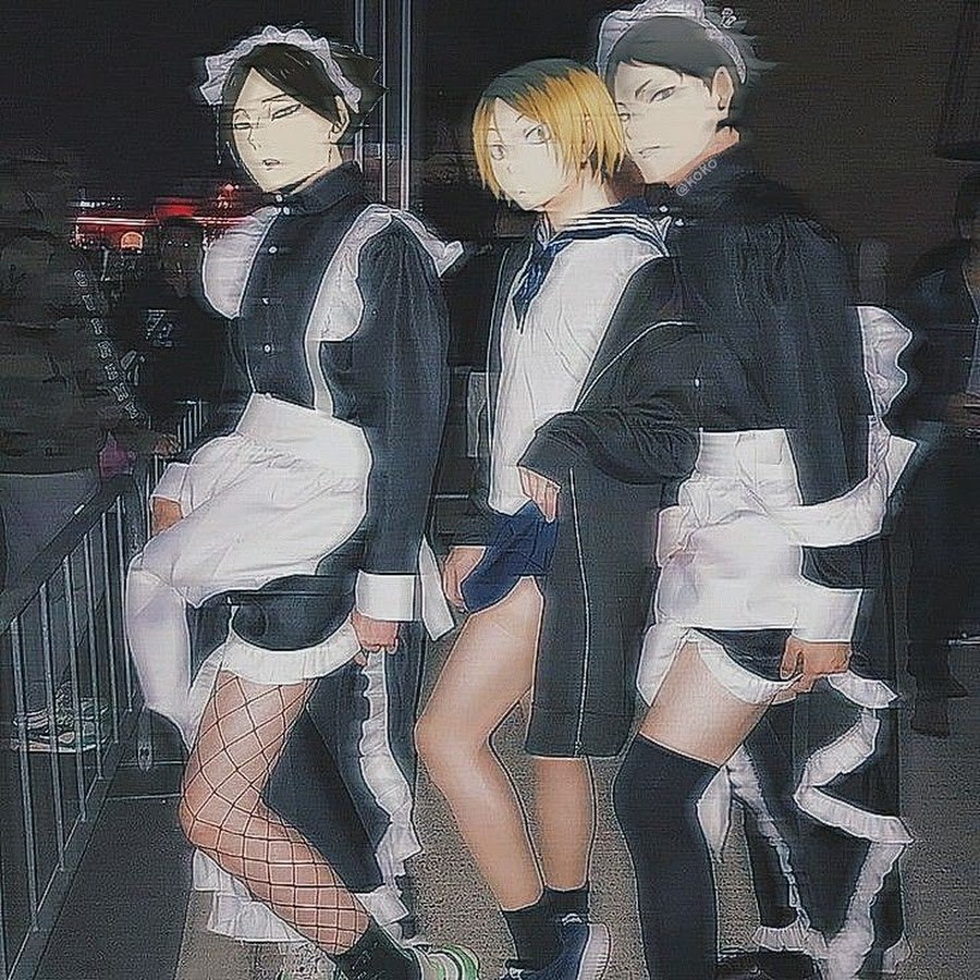 Boys in maid costumes