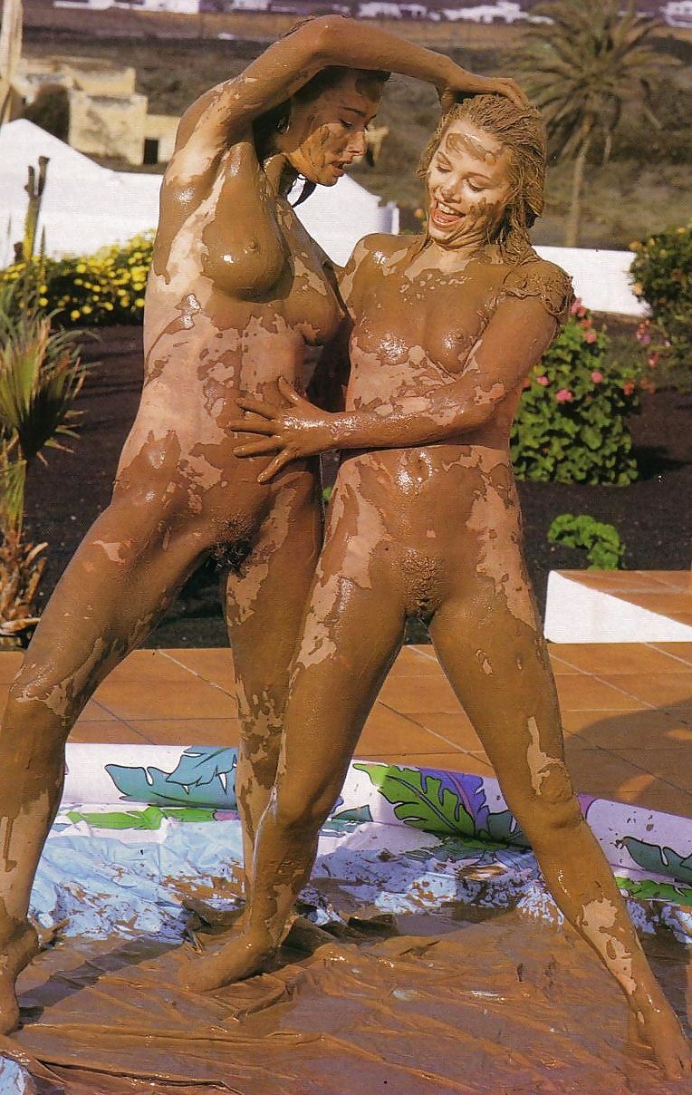 Busty girls in mud