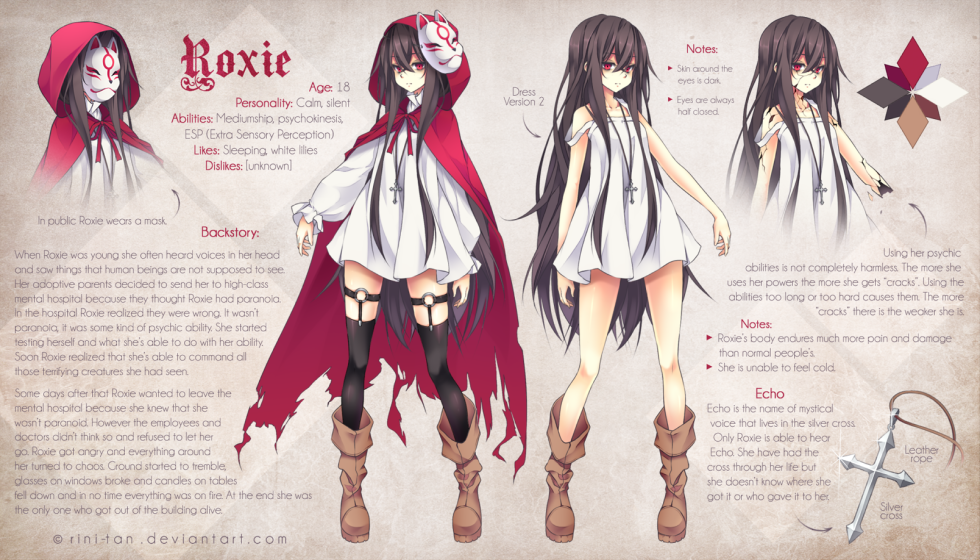 References of characters with a description