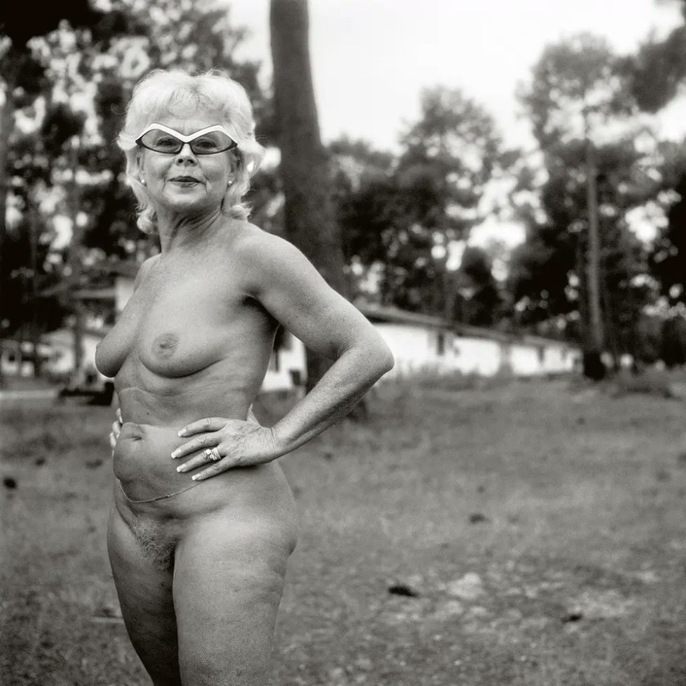 Naked elderly old women
