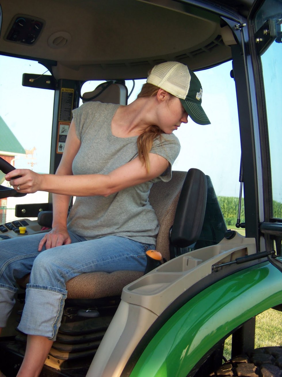 Girl Driving Traactor