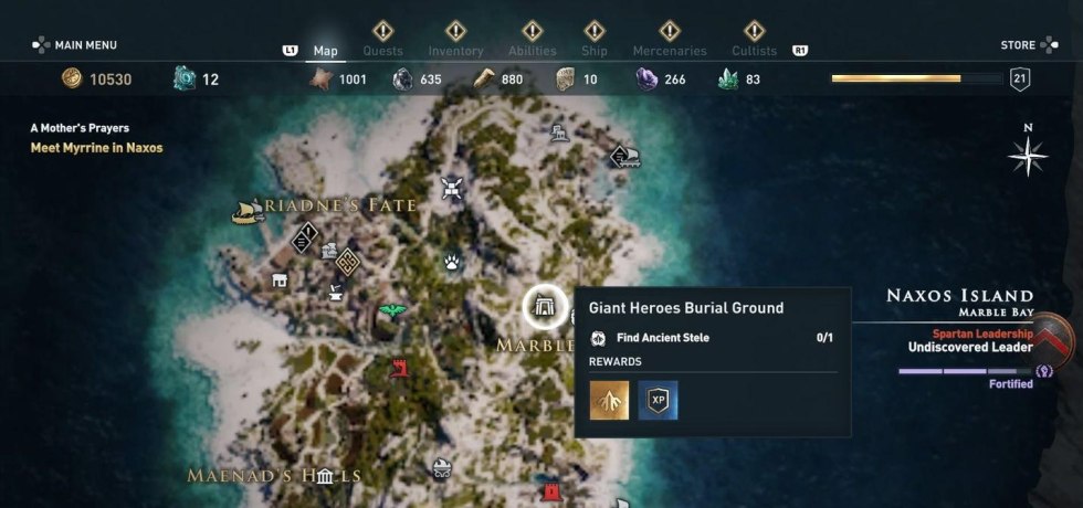 Salalamin Island Assassins Creed Odyssey on the map