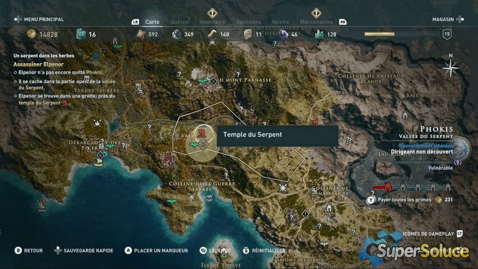Assassins Creed Odyssey Map with tombs