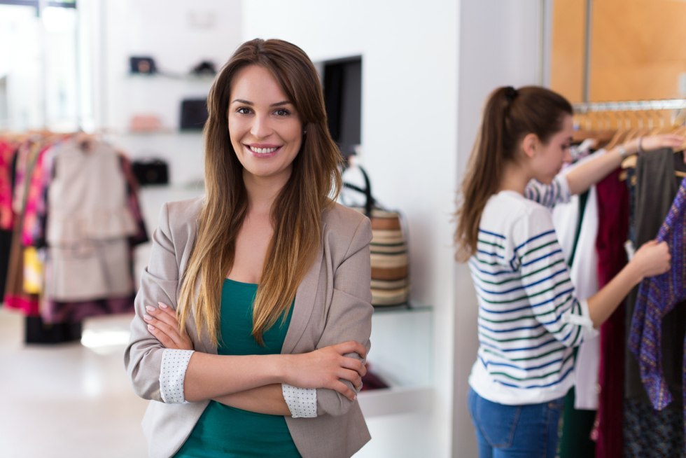 Seller in a clothing store