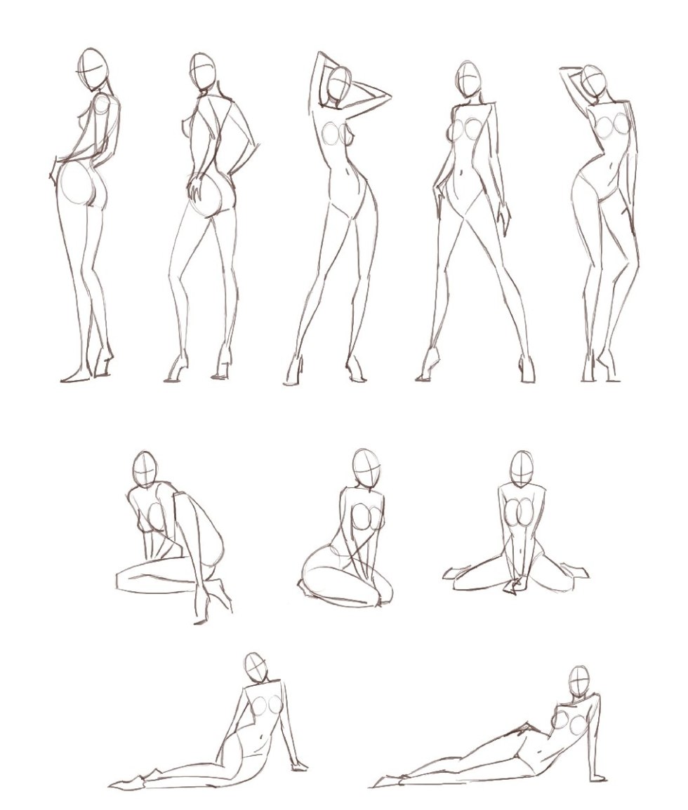 Human poses for sketches