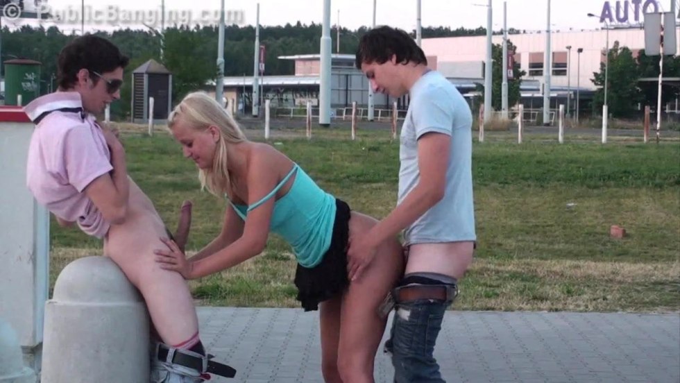 GIF Cute Street Sex Public Gangbang Part 1