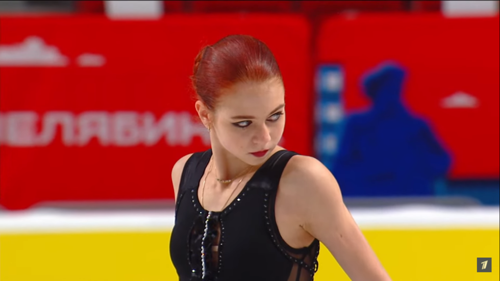 Alexandra Trusov on the beach