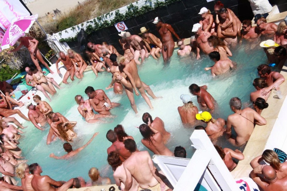 Nudist corporate party