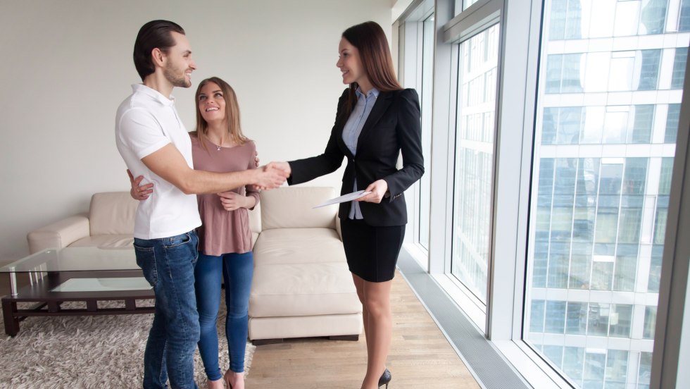 Businessman and businesswoman