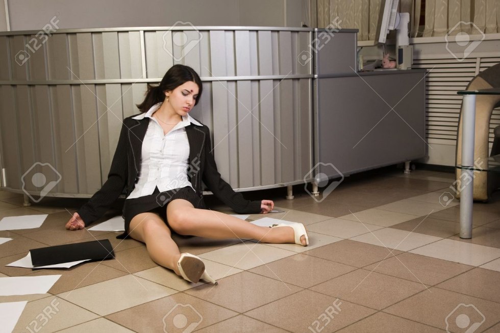 The girl is shot in the office